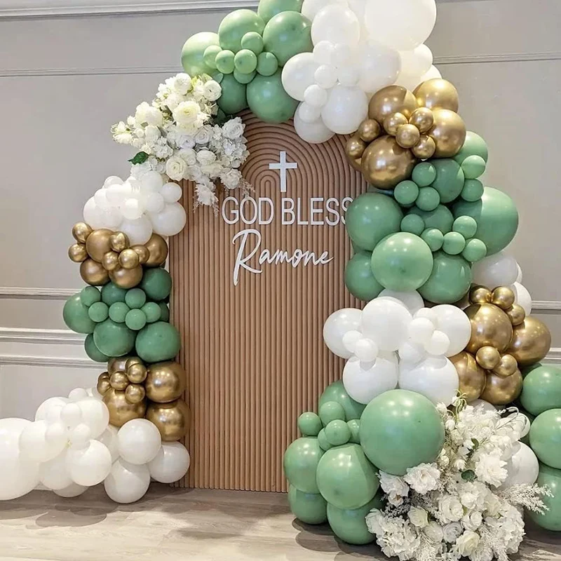 Green and Gold Balloon Arch